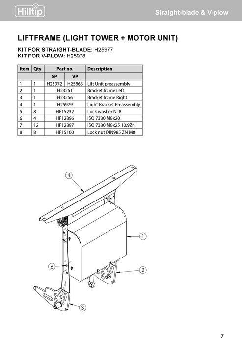 Lift frame VP (light tower + motorunit)