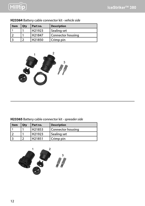 Battery cable connector kit,Spreader side