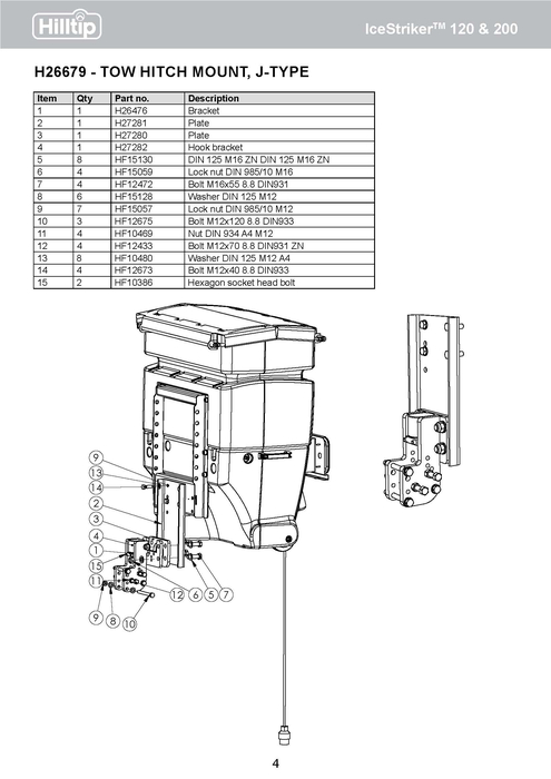 Hilltip IceStriker, Anhngerkupplung montiert, J-Typ, 120L&200L