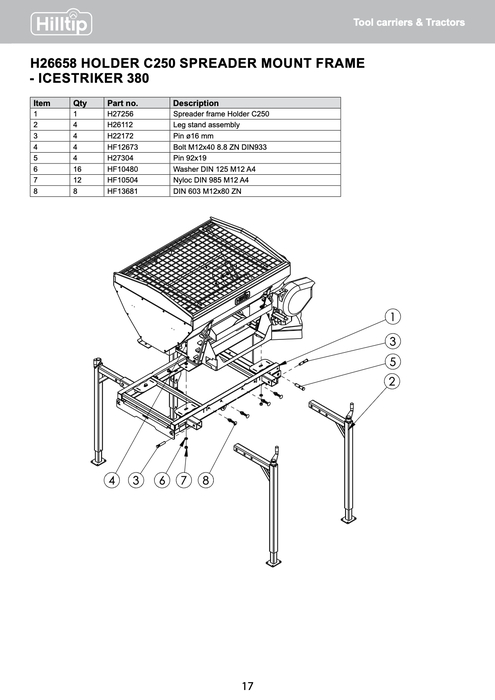 HOLDER C250 Legstand mount frame (380)