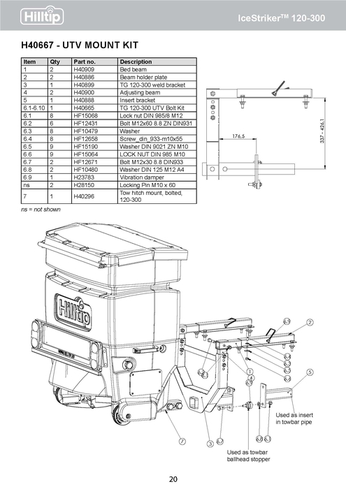 UTV- 2 Heckklappen-Kupplung 120-300L