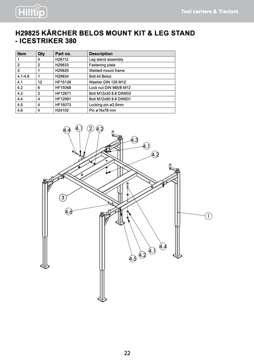 K�rcher Belos TP 70100 Legstand mount frame