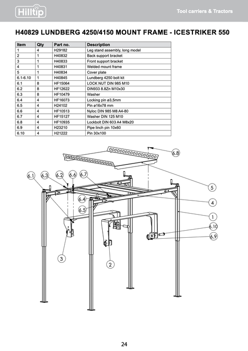 Lundberg 4250 Legstand mount frame (550)