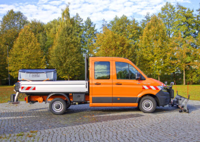 MAN TGE Winterdienst Umbau HWNtec – Seitenansicht Doppelkabine mit Pritsche