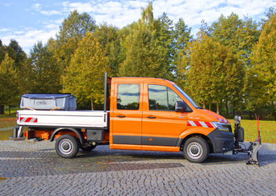MAN TGE Winterdienst Umbau HWNtec – Seitenansicht Doppelkabine mit Pritsche